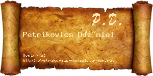 Petrikovics Dániel névjegykártya